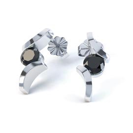 Combinations Onyx Round 18ct White Gold Earrings