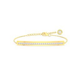 Princess White Sapphire 18ct Gold Vermeil Line Bracelet