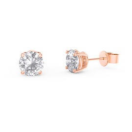 Charisma 1ct White Sapphire 18ct Rose Gold Vermeil Stud Earrings