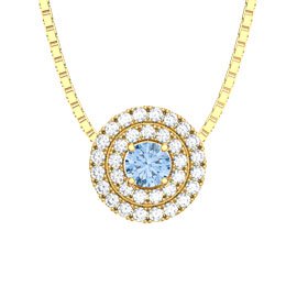 Fusion Aquamarine Halo 18ct Gold Vermeil Pendant