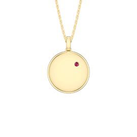 Charisma Ruby 18ct Gold Vermeil Round Locket