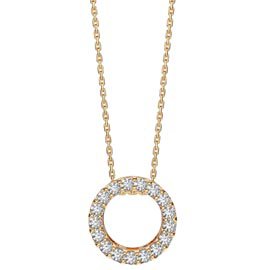 Infinity Circle White Sapphire Halo 18ct Gold Vermeil Pendant