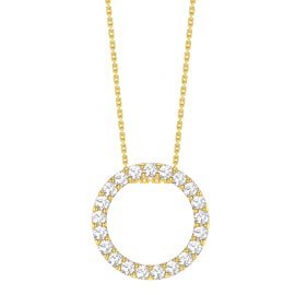 Infinity Circle White Sapphire Halo 18ct Gold Vermeil Pendant Large