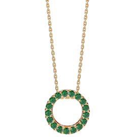 Infinity Circle Emerald Halo 18ct Gold Vermeil Pendant
