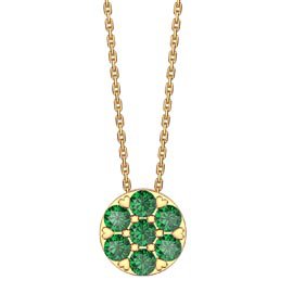 Infinity Pave Emerald Halo 18ct Gold Vermeil Pendant
