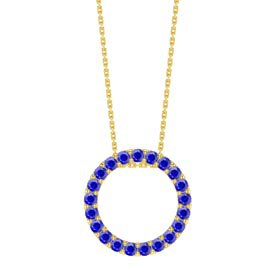 Infinity Circle Sapphire Halo 18ct Gold Vermeil Pendant Large