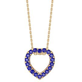 Infinity Heart Blue Sapphire Halo 18ct Gold Vermeil Pendant