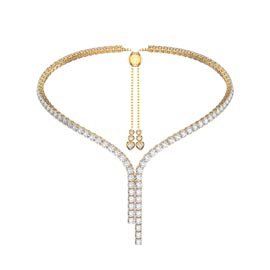 Eternity Asymmetric Drop Moissanite 18ct Gold Vermeil Tennis Necklace