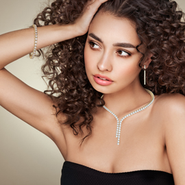 Eternity Asymmetric Drop Diamond CZ 18ct Gold plated Silver Tennis Necklace