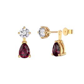 Charisma 6ct Ruby Gold Vermeil Pear Earring Set
