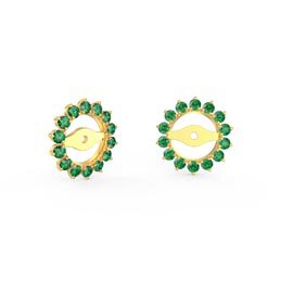 Fusion Emerald 18ct Gold Vermeil Gemburst Halo Earring Jackets