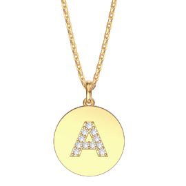 Charisma Moissanite Pave 18ct Gold Vemeil Alphabet Pendant A