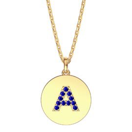 Charisma Sapphire Pave 18ct Gold Vemeil Alphabet Pendant A