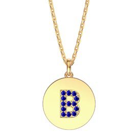 Charisma Sapphire Pave 18ct Gold Vemeil Alphabet Pendant B