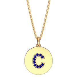 Charisma Sapphire Pave 18ct Gold Vemeil Alphabet Pendant C