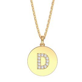 Charisma Moissanite Pave 18ct Gold Vemeil Alphabet Pendant D