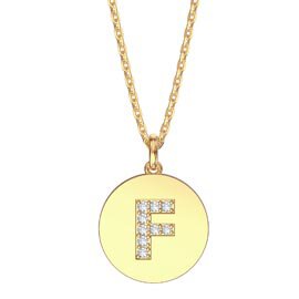 Charisma Moissanite Pave 18ct Gold Vemeil Alphabet Pendant F