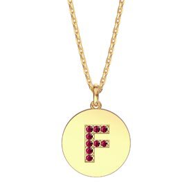 Charisma Ruby Pave 18ct Gold Vemeil Alphabet Pendant F