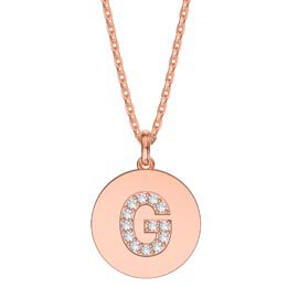 Charisma Moissanite Pave 18ct Rose Gold Vemeil Alphabet Pendant G