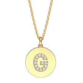 Charisma Moissanite Pave 18ct Gold Vemeil Alphabet Pendant G