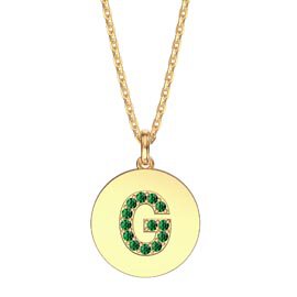 Charisma Emerald Pave 18ct Gold Vemeil Alphabet Pendant G