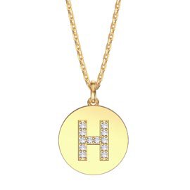 Charisma Moissanite Pave 18ct Gold Vemeil Alphabet Pendant H