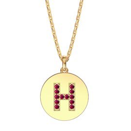 Charisma Ruby Pave 18ct Gold Vemeil Alphabet Pendant H