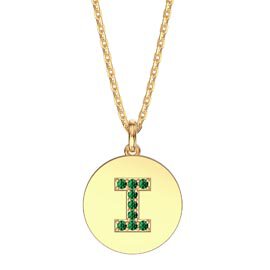 Charisma Emerald Pave 18ct Gold Vemeil Alphabet Pendant I