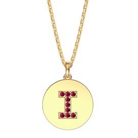 Charisma Ruby Pave 18ct Gold Vemeil Alphabet Pendant I