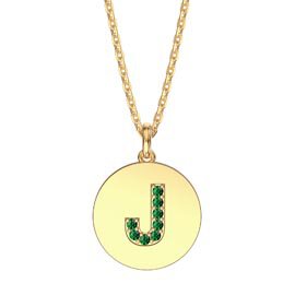 Charisma Emerald Pave 18ct Gold Vemeil Alphabet Pendant J