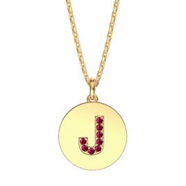 Charisma Ruby Pave 18ct Gold Vemeil Alphabet Pendant J