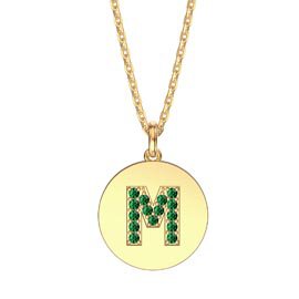Charisma Emerald Pave 18ct Gold Vemeil Alphabet Pendant M