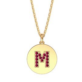 Charisma Ruby Pave 18ct Gold Vemeil Alphabet Pendant M
