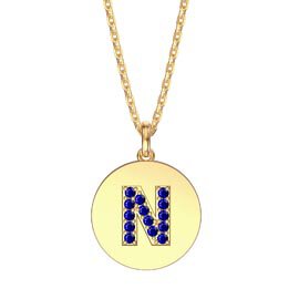 Charisma Sapphire Pave 18ct Gold Vemeil Alphabet Pendant N