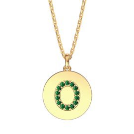 Charisma Emerald Pave 18ct Gold Vemeil Alphabet Pendant O