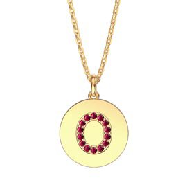 Charisma Ruby Pave 18ct Gold Vemeil Alphabet Pendant O