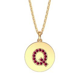 Charisma Ruby Pave 18ct Gold Vemeil Alphabet Pendant Q