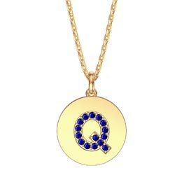 Charisma Sapphire Pave 18ct Gold Vemeil Alphabet Pendant Q