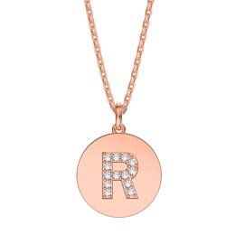 Charisma Moissanite Pave 18ct Rose Gold Vemeil Alphabet Pendant R