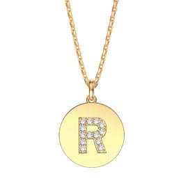 Charisma Moissanite Pave 18ct Gold Vemeil Alphabet Pendant R