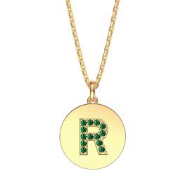 Charisma Emerald Pave 18ct Gold Vemeil Alphabet Pendant R