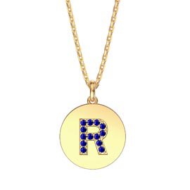 Charisma Sapphire Pave 18ct Gold Vemeil Alphabet Pendant R