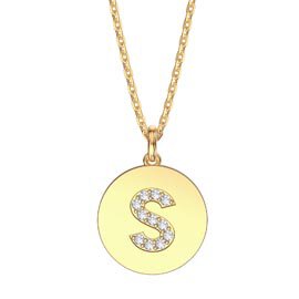 Charisma Moissanite Pave 18ct Gold Vemeil Alphabet Pendant S