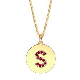 Charisma Ruby Pave 18ct Gold Vemeil Alphabet Pendant S