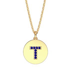 Charisma Sapphire Pave 18ct Gold Vemeil Alphabet Pendant T