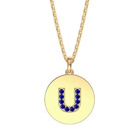 Charisma Sapphire Pave 18ct Gold Vemeil Alphabet Pendant U