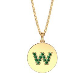Charisma Emerald Pave 18ct Gold Vemeil Alphabet Pendant W