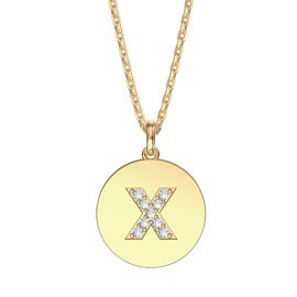 Charisma Moissanite Pave 18ct Gold Vemeil Alphabet Pendant X