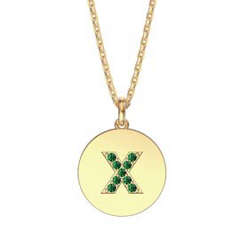 Charisma Emerald Pave 18ct Gold Vemeil Alphabet Pendant X
