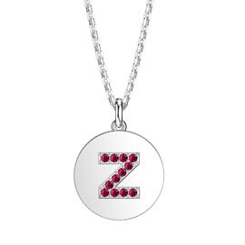 Charisma Ruby Pave Platinum plated Silver Alphabet Pendant Z